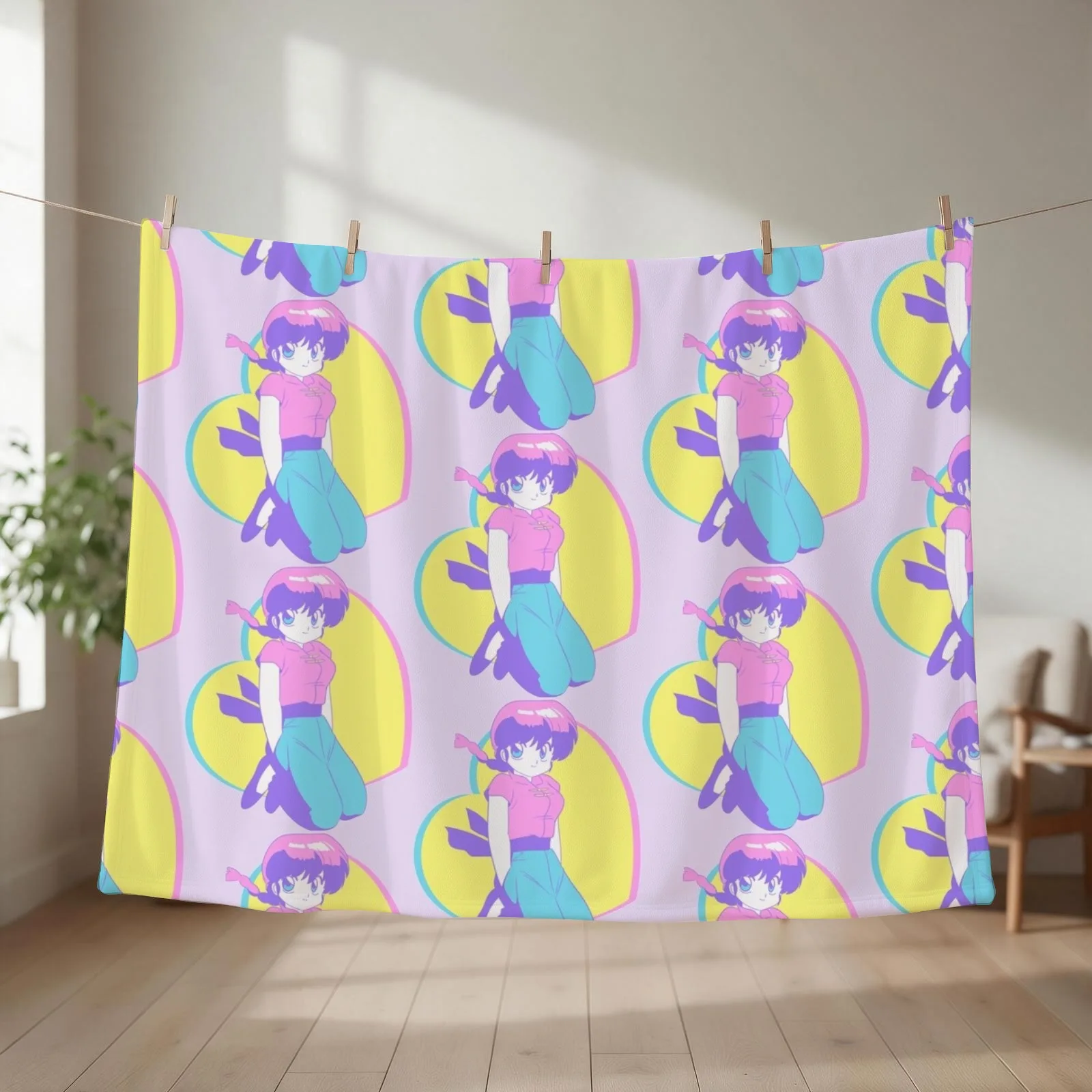 Ranma ? Pastel version Throw Blanket Weighted Large warm winter Luxury Thicken Blankets