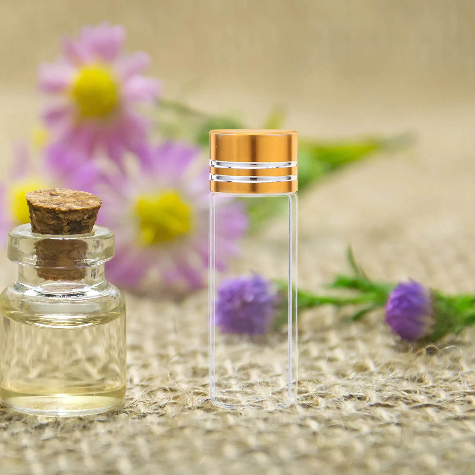 24Pcs Perfume Sample Bottles Transparent Glass Clear Small Vials Refillable Sealed Mini Essential Oil Bottles Travel view 4
