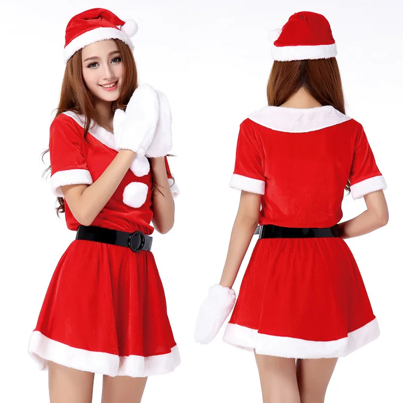 

Complete Uniform Christmas Costume Santa Claus Halloween SD9 Set Traditional Chinese Festival Party Stage Performance Women's...