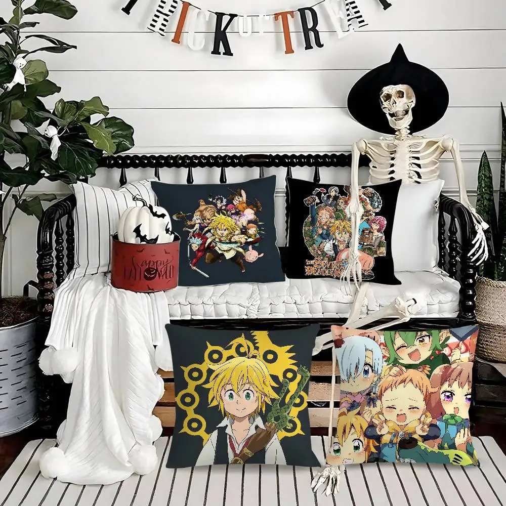 

Cartoon 7 D-Deadly S-SinsS Pillow Case Soft Plush Fabric Double Sided Print Decorative Home Living Room Gift Cushion Cover