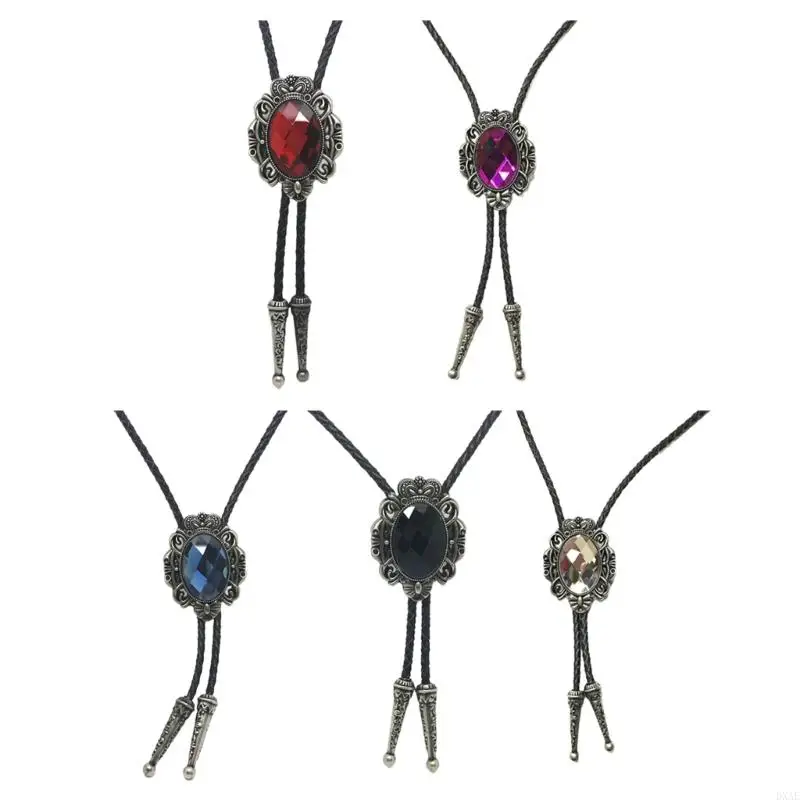 

DXAE американский галстук-боло в стиле вестерн антикварный хрустальный камень ювелирные изделия ковбойское ожерелье-цепочка