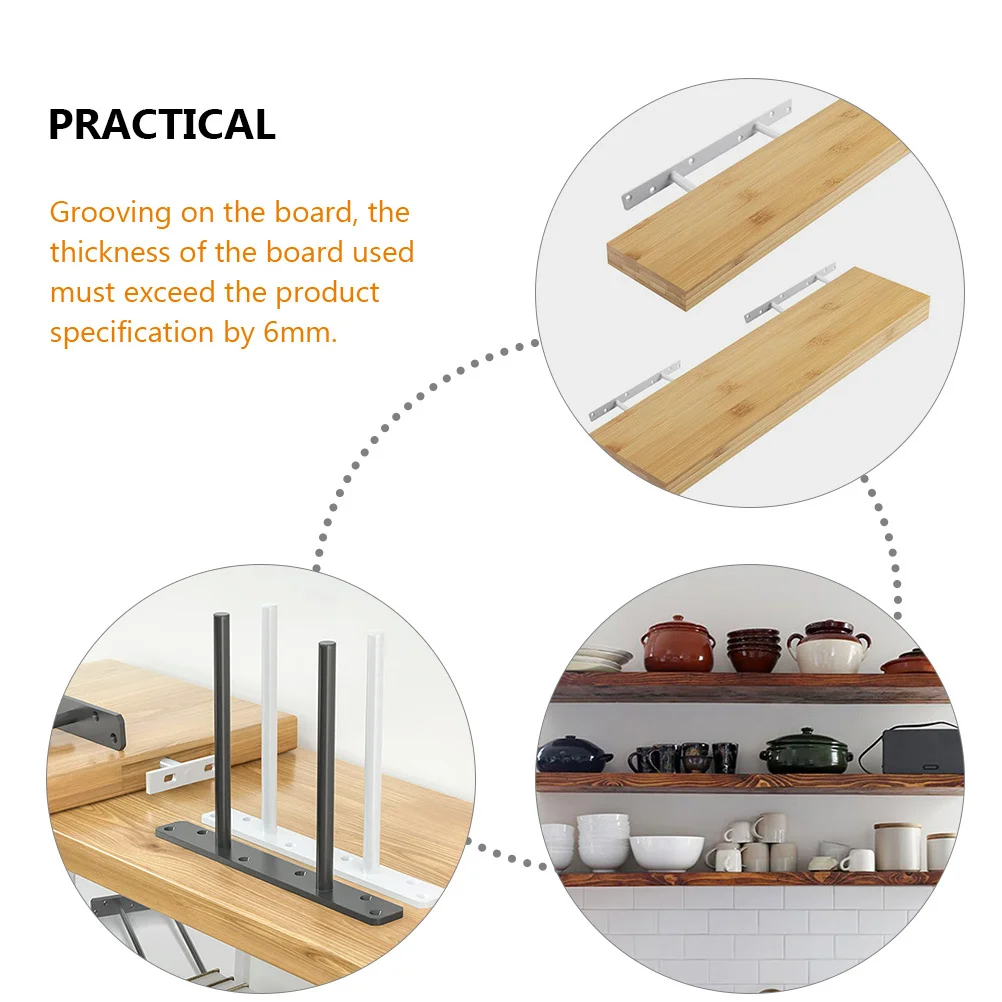 

8pcs Hidden Floating Shelf Bracket 10Mm Solid Steel Bar Heavy Duty Support For Diy Bookshelf Storage Rack Brackets For Floating