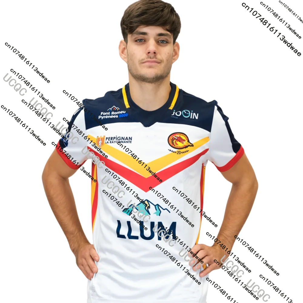 AliExpress NONE 26/25 England New Arrival Dragons Catalans Rugby Jersey Mens British Rugby Casual Quick drying Training Short Sleeve Kid T-shirt