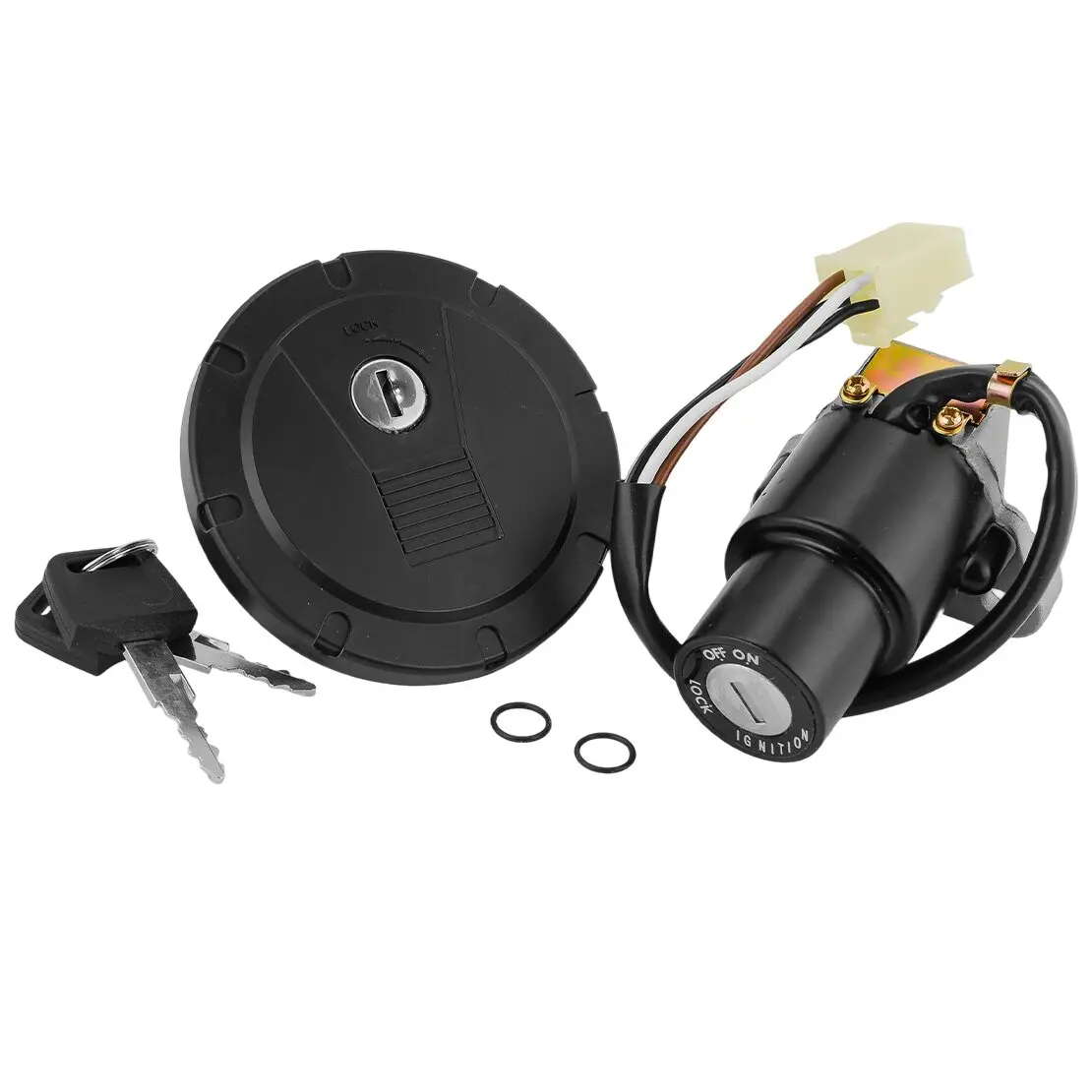 Interruptor de ignição da motocicleta tampa do tanque de gás combustível tampa bloqueio chave conjunto kit apto para kawasaki klr650 2008 2009 2010 2011 2012-2018