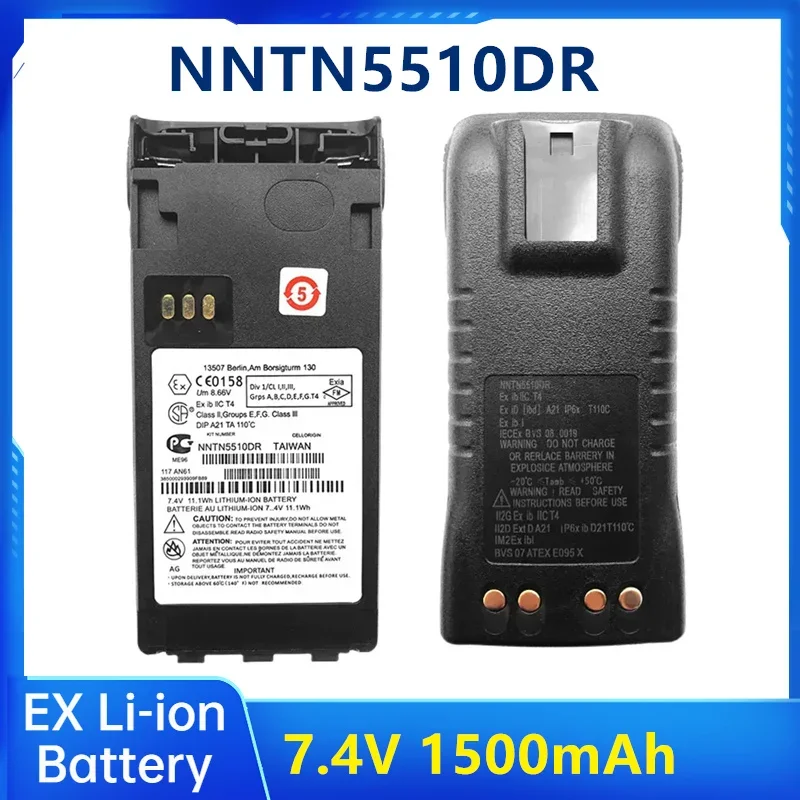 NNTN5510DR for ATEX Explosion-Proof Li-Ion Battery 7.4V 1500mAh Battery for GP340 GP328 GP360 HT750 PRO5150 two way radio batter