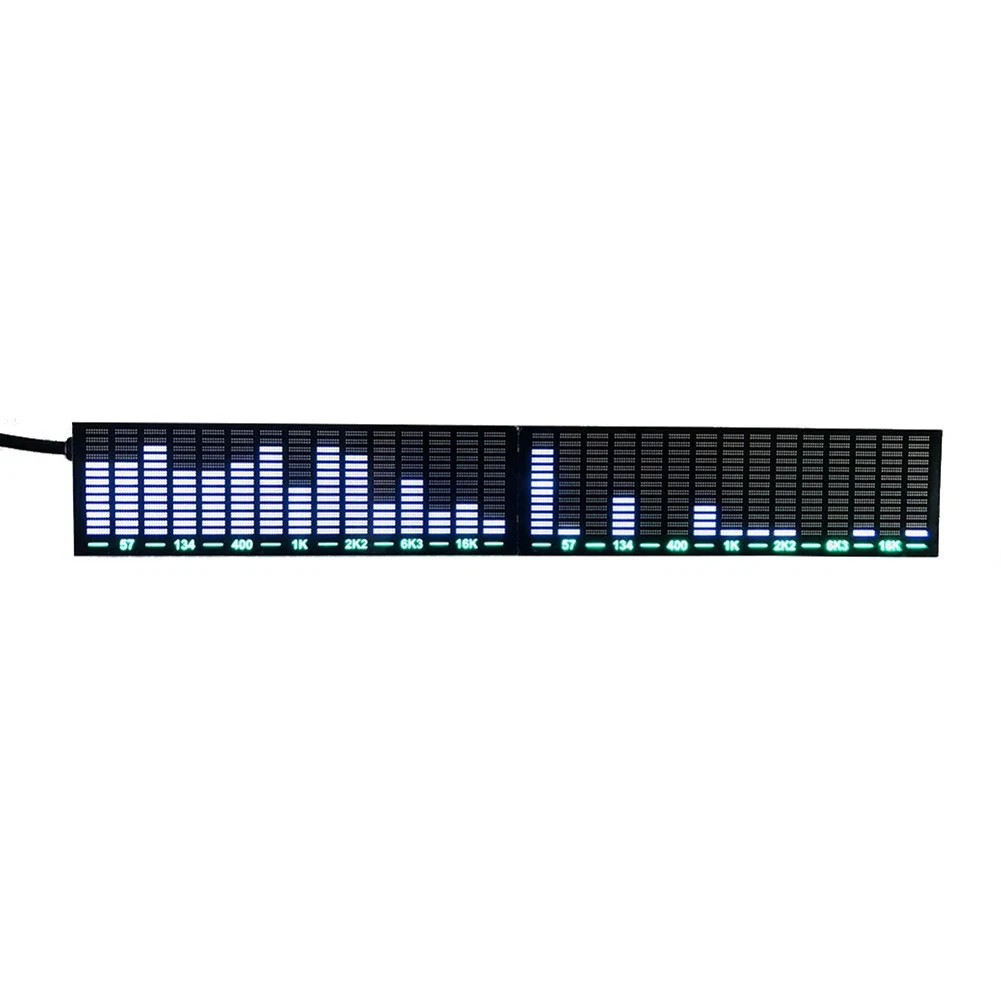 Audio Level LED Spectrum Display Dual Channel for Ambient Lighting Decoration and Audio Retrofit Type C 5V No Wiring Required