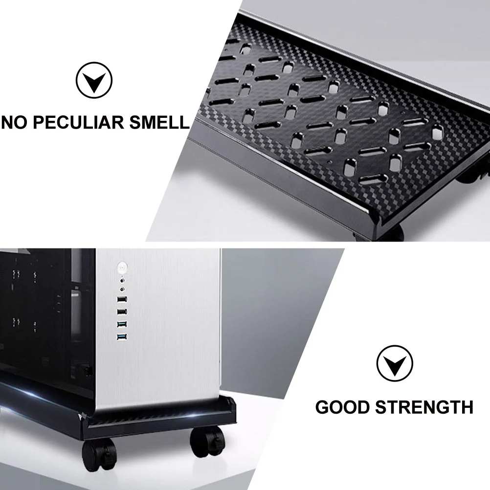 Computer Base Dollies for Tabletop Mobile Cart Holder Tower Stand CPU Mainframe Plastic with Wheels Case Simple