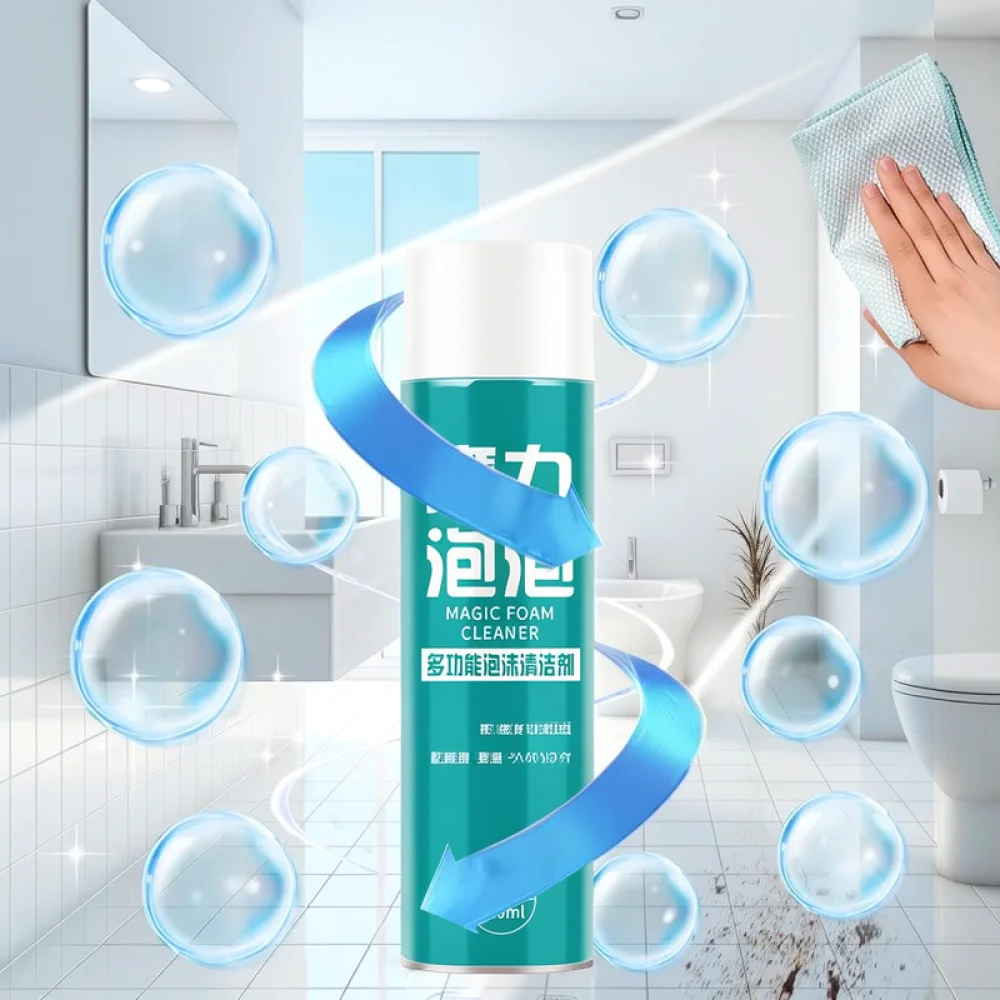 Powerful Multipurpose Foam Spray Deep Cleaning Agent For Home Kitchen Bathroom Grease Dirt Removal Gentle Non Residue Formula
