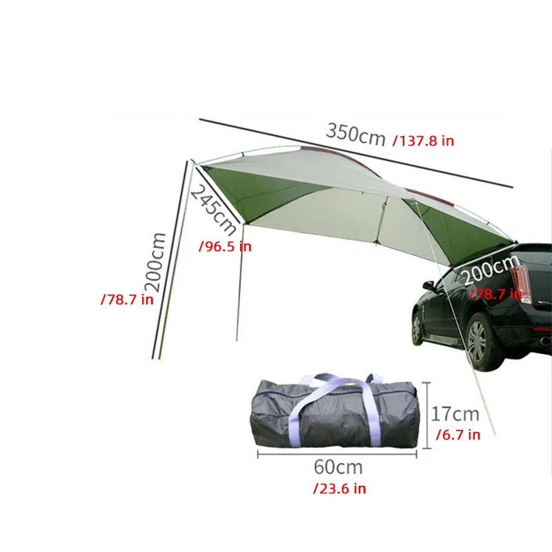 Hot Sale Awning Sun Shelter 5-8 Person Outdoor Camping Roof Top Port Car Canopy Tent