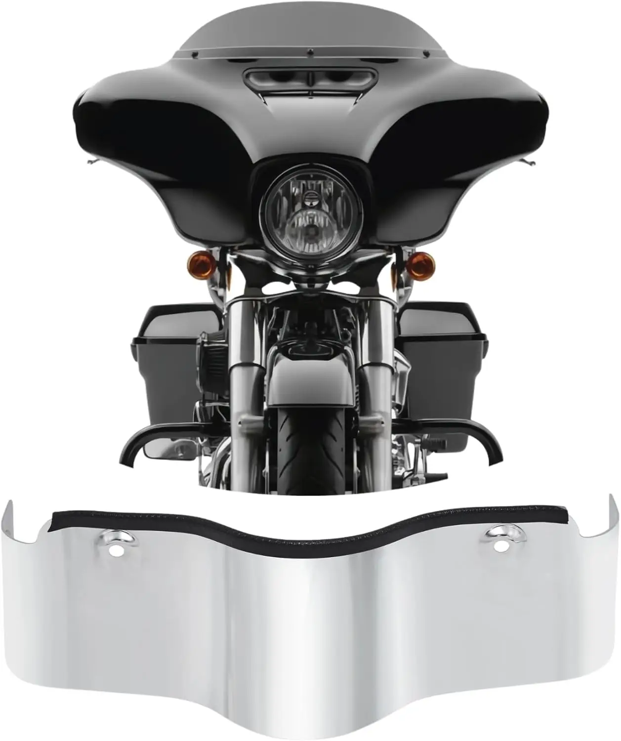 

Юбка с нижней отделкой внешнего обтекателя Batwing для Harley Touring Electra Glide FLHT 1996-2013 Street Glide FLHX 2006-2013 (хром)