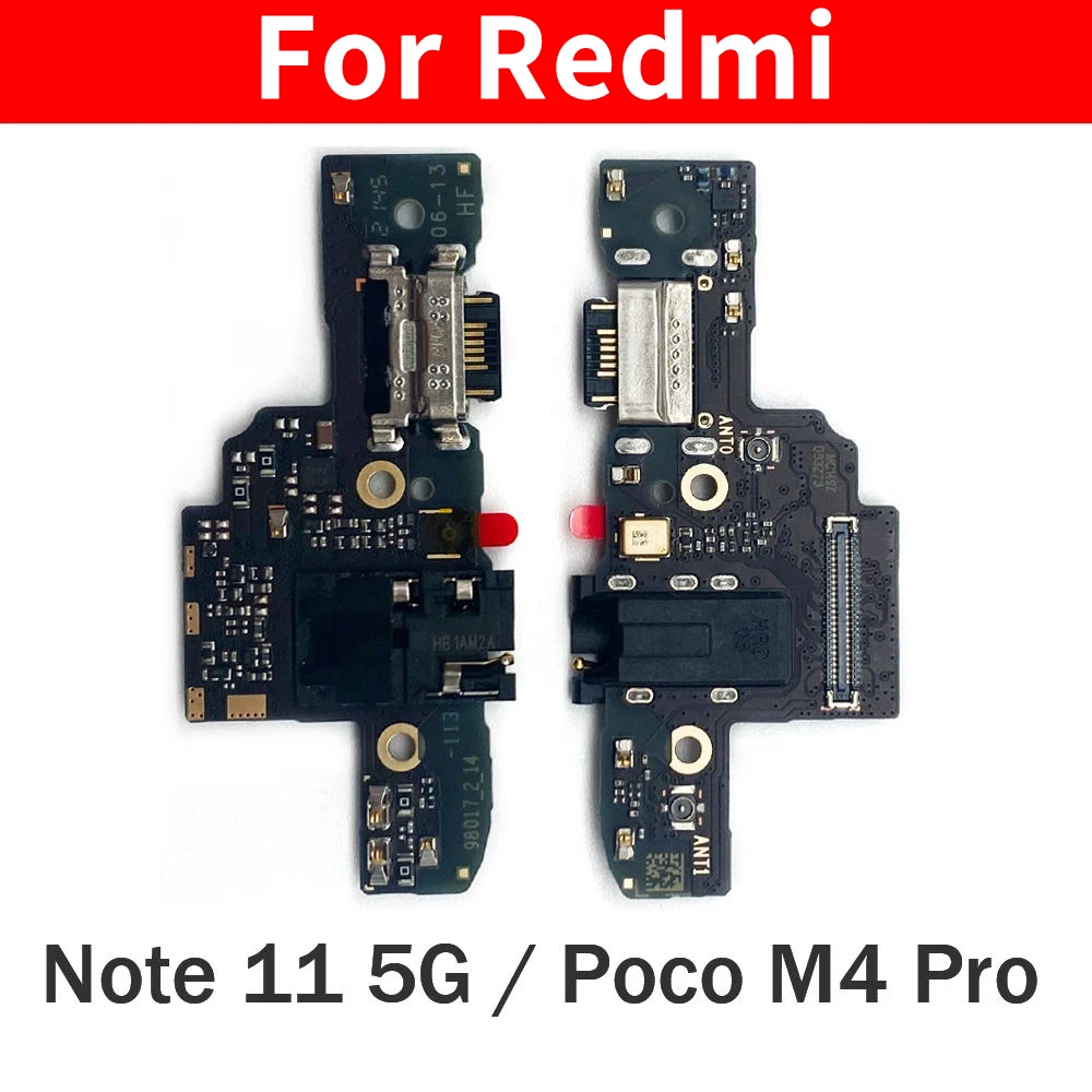 5Pcs，USB Charging Port Plug Socket Connector Charge Board For Xiaomi Redmi Note 11S 11 Pro 5G / Poco M4 X4 Pro