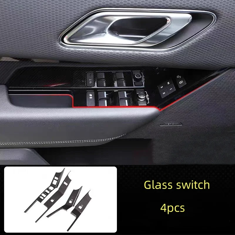 Suitable  For Range Rover Velar 2017-2022 interior retrofit accessories rear anti-kick carbon fiber decorative paste ABS