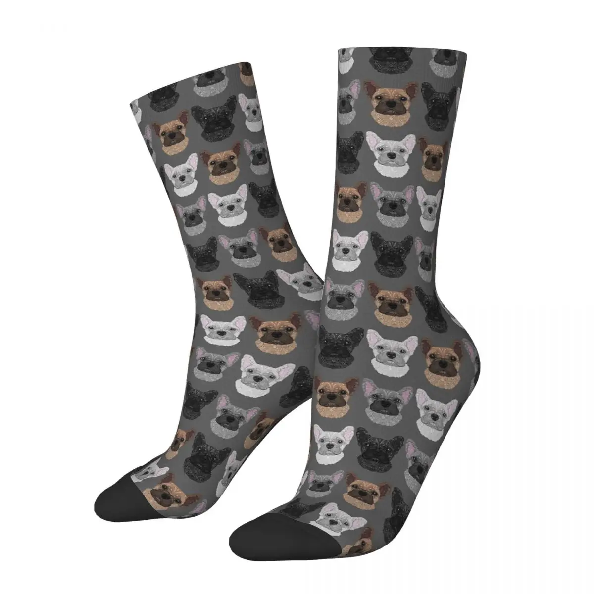 Cool French Bulldog Pattern Skateboard Socks Dog Polyester Long Socks for Women Men