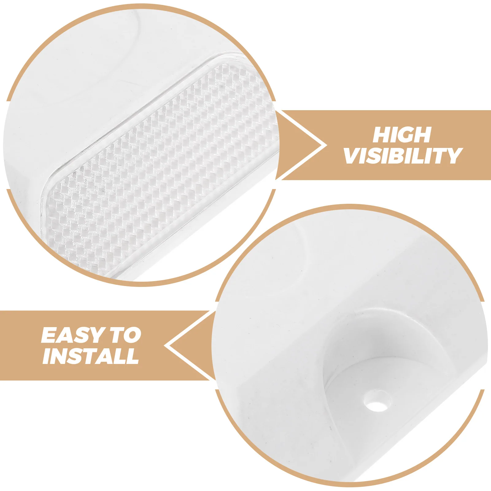 4 قطعة علامات الرصيف العاكسة البلاستيك القوي عاكسات الطريق المرتفعة للممر وقوف السيارات مساحة درب استخدام مرئية للغاية في