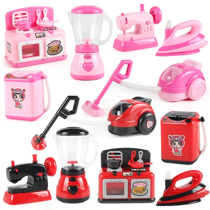 Bonito electrodoméstico para niños, casa de juegos, accesorios de juguete, simulación de cocina eléctrica, refrigerador, lavadora, exprimidor, juguete para regalo