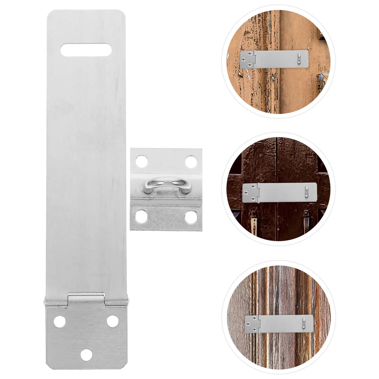 

2 Sets Stainless Steel Door Security Hasp Lock Heavy Duty Safety Hinge For Vintage Wooden Doors Hook Gate Latch Lock With Key