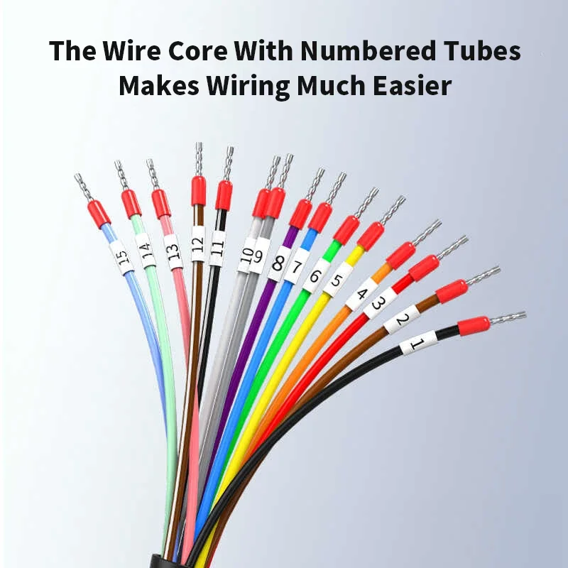 Elbow DB 9/15/25/37Pin Single Head Connector 24/26AWG Dual Shielded Wire DB9 DB15 DB25 DB37 Plug w Digital Number Terminal Cable