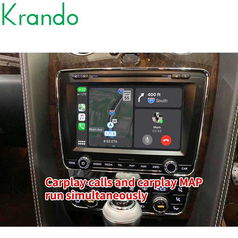 Krando Carplay Interface for Bentley Continental GT Flying Spur 2014 -2018 Car Navigation Android Auto Upgrade Box Plug and Play view 4