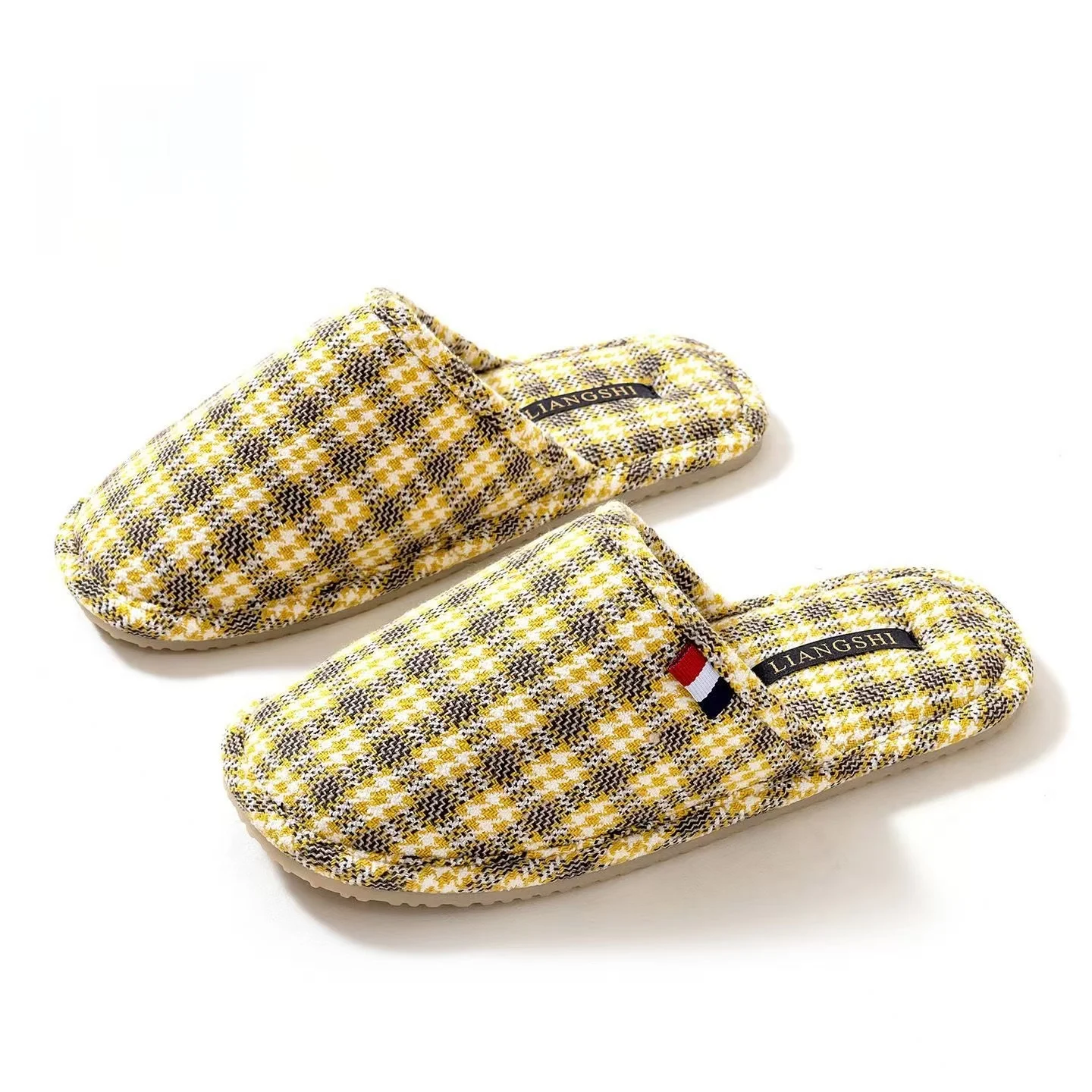 

Женские домашние тапочки Baotou из ткани в клетку, весенне-осенние новые дышащие нескользящие легкие тапочки на мягкой подошве высокого качества