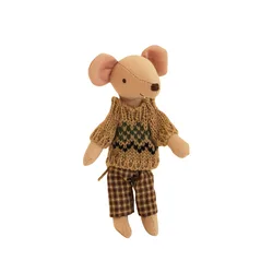 Cute Cotton Linen Mice Toys for Doll House Birthday Gift Pocket Plushies Handcraft Collective Mini Mouse Cloth Doll Wholesales