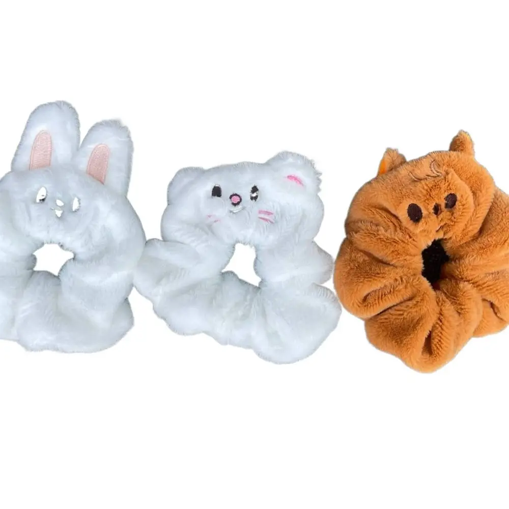 Cartoon Fabric Rabbit Hair Rope Elastic Knotted Rabbit Ears Hairband Hair Accessories Solid Colors Headwrap for Women