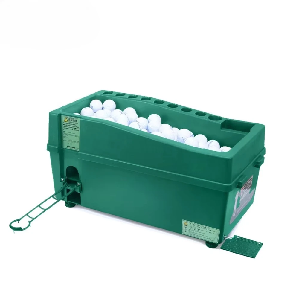 Multi-Functional Golf Practice Station Automatic Ball Feeder, Club Rack & Dual-Mode for Indoor Training