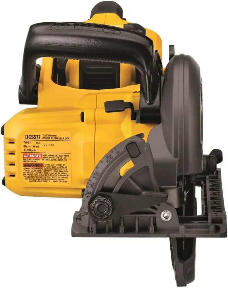 DEWALT FLEXVOLT 60V MAX* cirkelzaagset, 7-1/4-inch, wormstijl, 9,0 Ah batterij (DCS577X1)