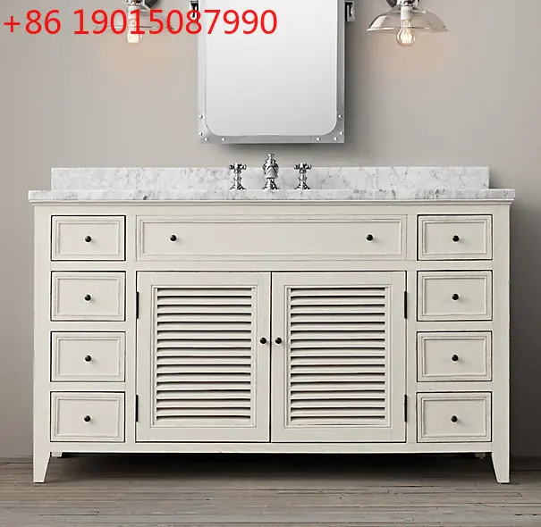 

Furniture French retro solid wood oak B & B bathroom cabinet household sink