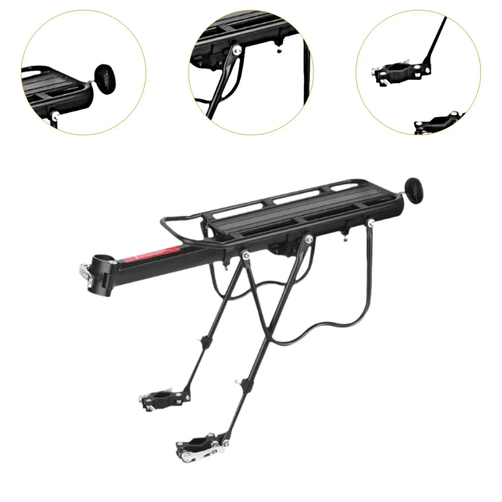 

Bike Rear Rack Bike Rack Metal Frame Mounted Easy to Install Practical Adjustable Bicycle Rear Rack for Outdoor Road Bike