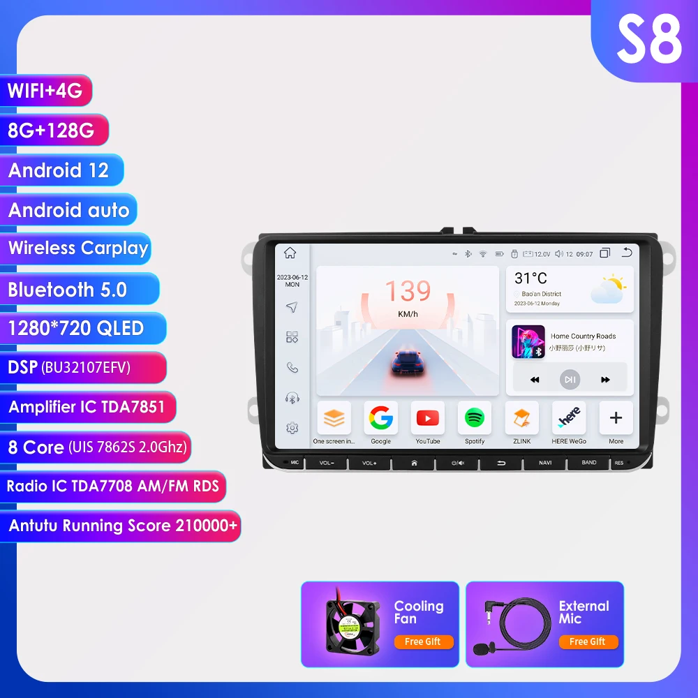 Android Auto Multimedia Voor Vw Golf 5 Polo 6 Passat B6 Cc Radio Touran Scirocco Caddy Jetta Amarok Skoda Auto Radio Audiospeler