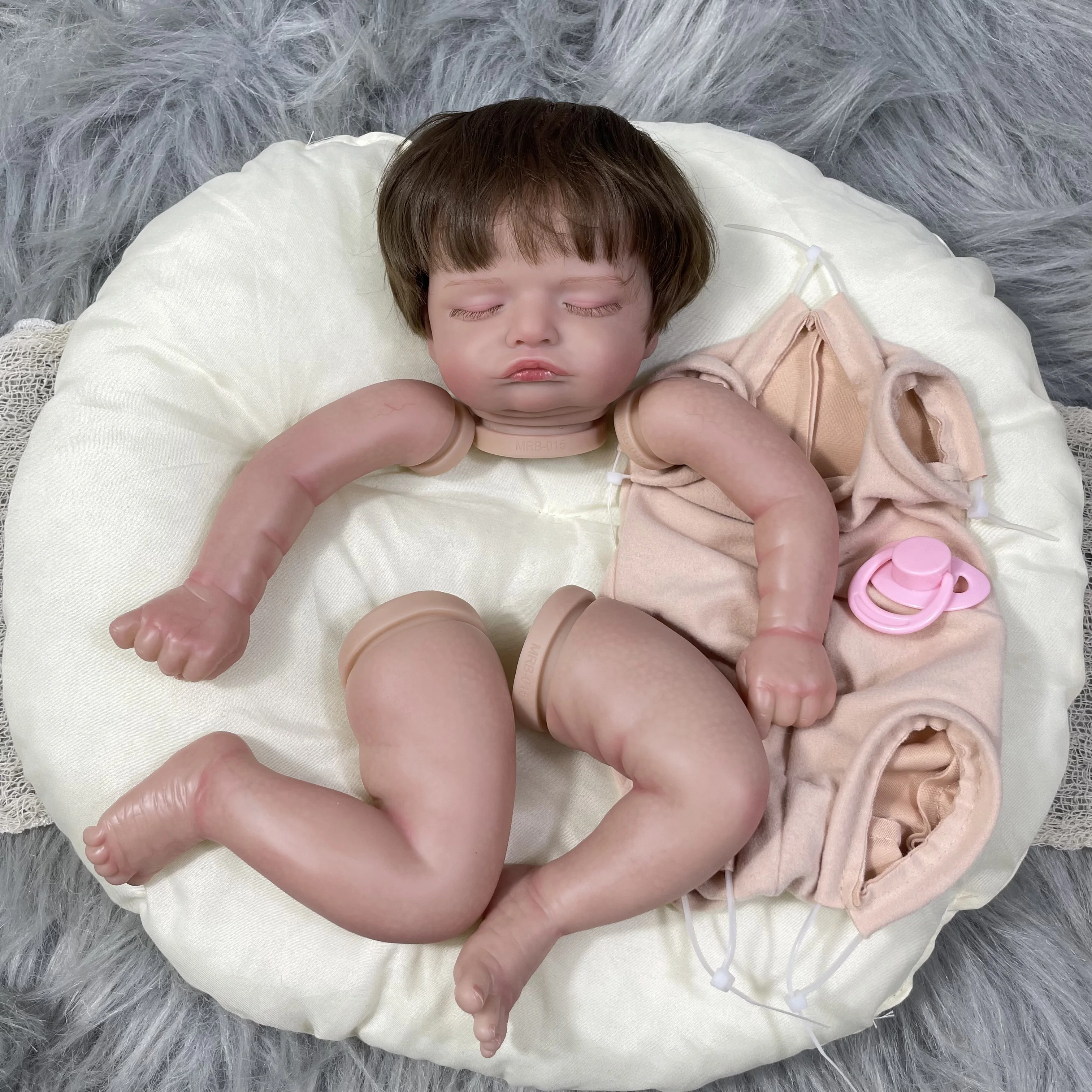 

19Inch Painted Reborn Doll Kit Rosalie With Rooted Hair and Cloth Body Unassembled DIY Doll Parts Toy