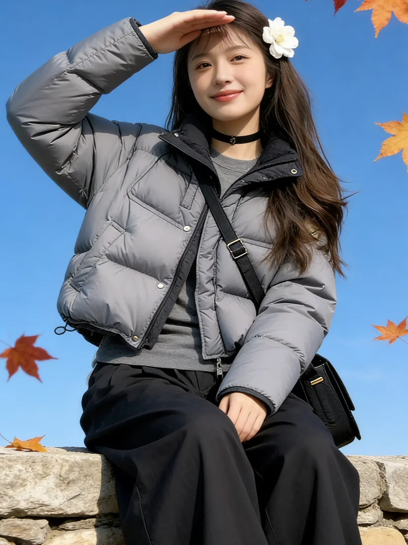 

Корейская теплая хлопковая куртка Sle ort Thiened, новинка 2025, зимняя одежда, ватный диск, теплый пригородный Sle, прямая трубка