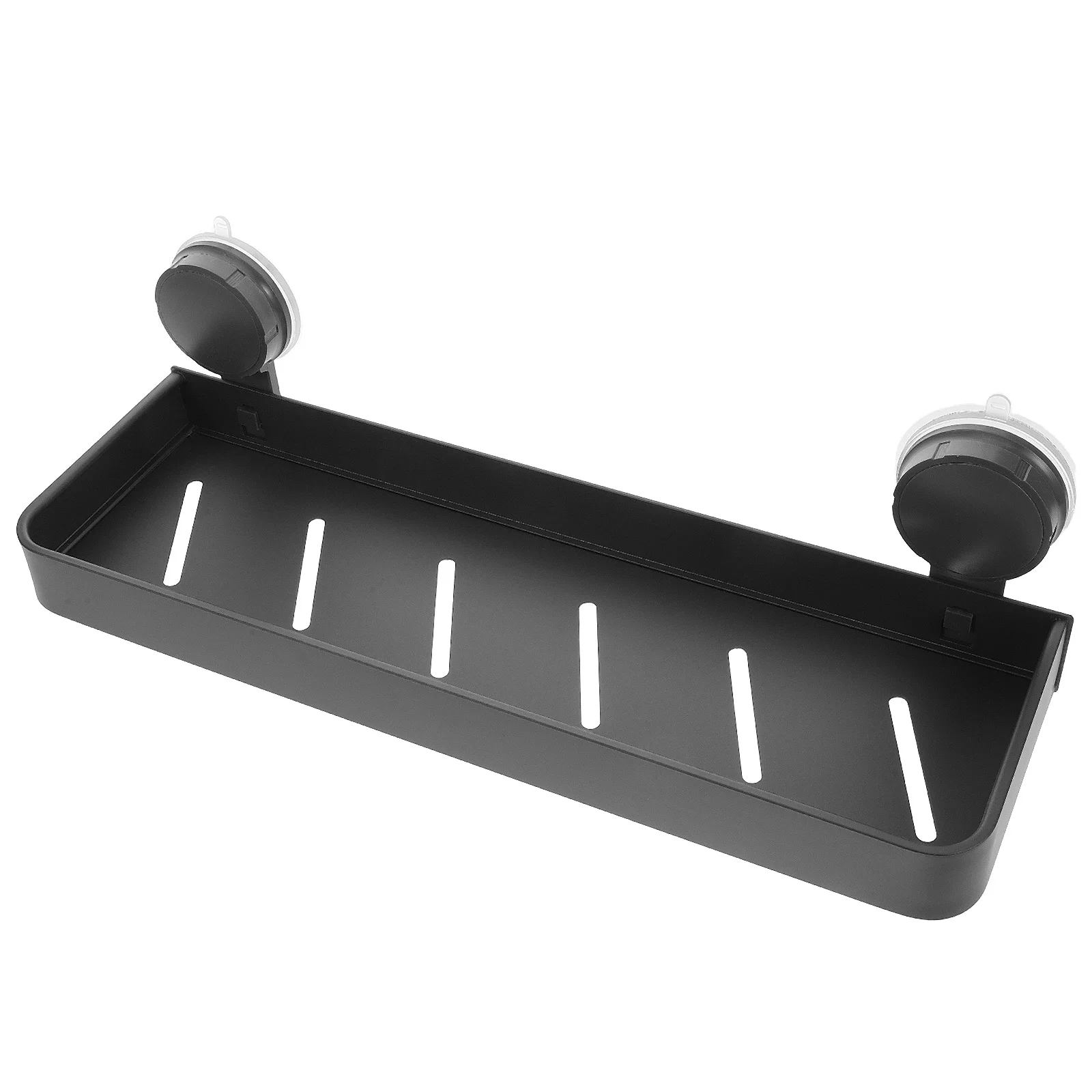 

No Drill Suction Cup Bathroom Shelf Gray Wall Storage Organizer for Toiletries Cosmetics on Tile Glass Surfaces