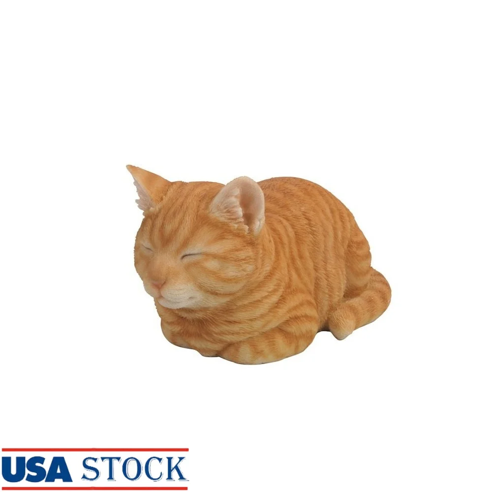 

Sleeping Cat Statue Polyresin Indoor Outdoor Decor Gift Cat Lovers Lifelike Details Home Garden Accent 8x5x5 Inches