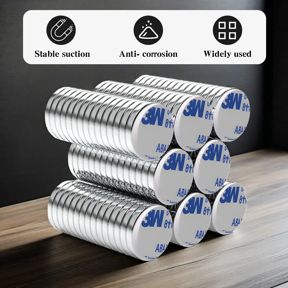 30x5 Powerful Neodymium Magnet With double-sided adhesive N35 NdfeB Permanent Magnetic imanes Round Super Strong Fridge Magnets