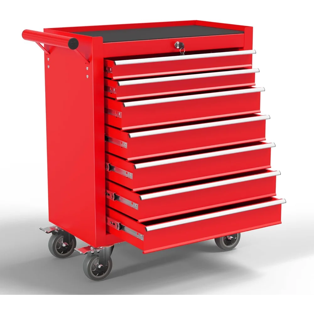 

7-Drawer Metal Rolling Tool Chest with Wheels,Tool Storage Cabinet with Locking System，Toolbox with Wheels for Garage