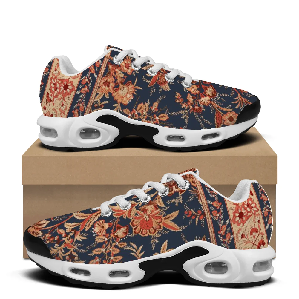 

Red hand-painted floral casual air-cushioned shoes breathable mesh upper suitable for both men and women