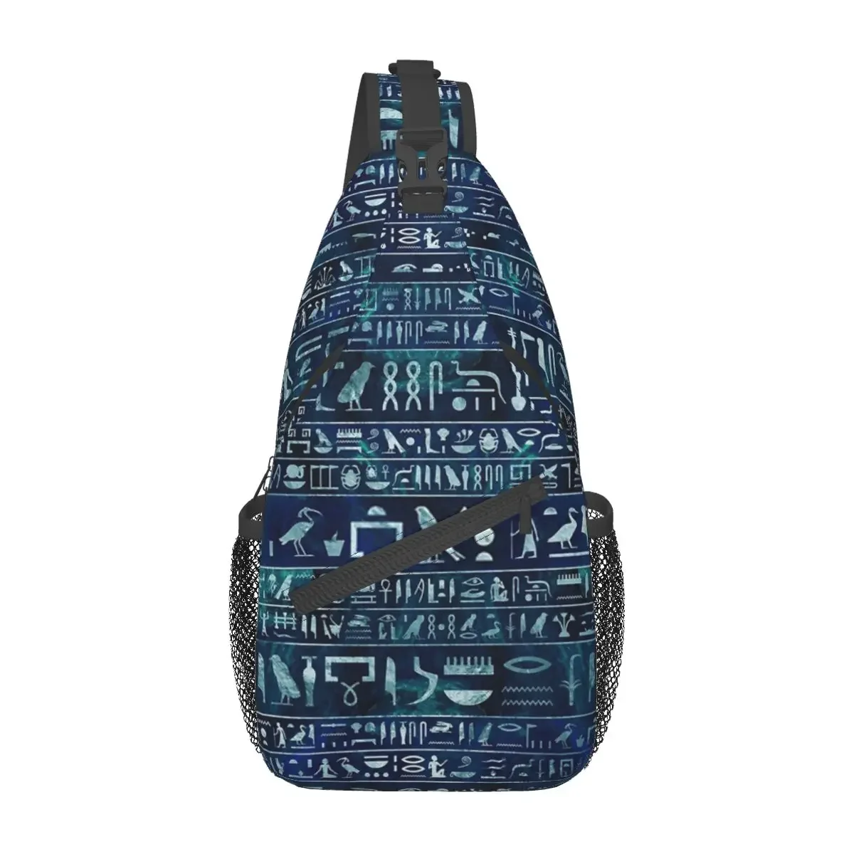 Egyptian Hieroglyphs Sling Bag Chest Crossbody Shoulder Backpack Outdoor Sports Daypacks Eastern Language Men Women School Bags