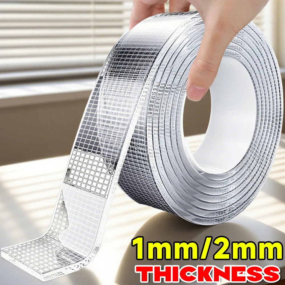Nano cinta sin residuos, cinta de doble cara, adhesivo fuerte, transparente, impermeable, tira adhesiva acrílica de alta viscosidad, 1/2mm de espesor
