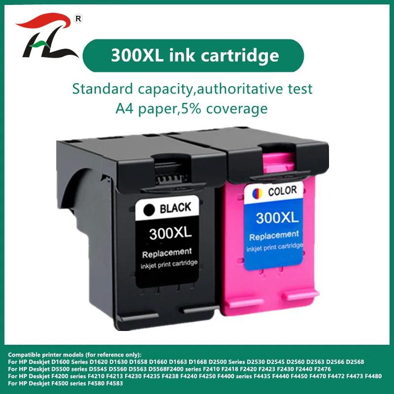 Compatible 300XL Ink Cartridge Replacement for HP 300 for HP300 Deskjet D1660 D2560 D5560 F2420 F2480 F4210 Printers