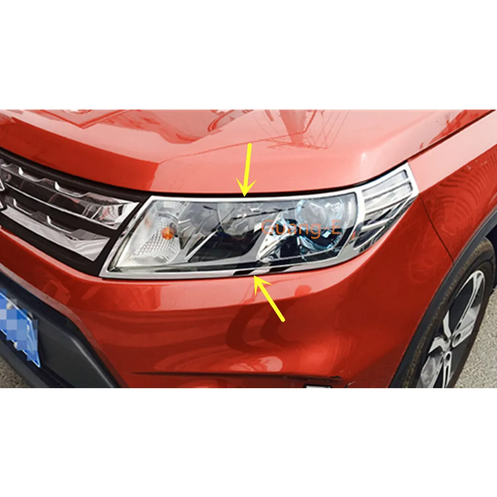 

Eyebrow Cover Detector ABS Chrome Front Light Lamp Trim Frame 2pcs Accessories Fit For Suzuki Vitara 2016 2017 2018 2019 2020