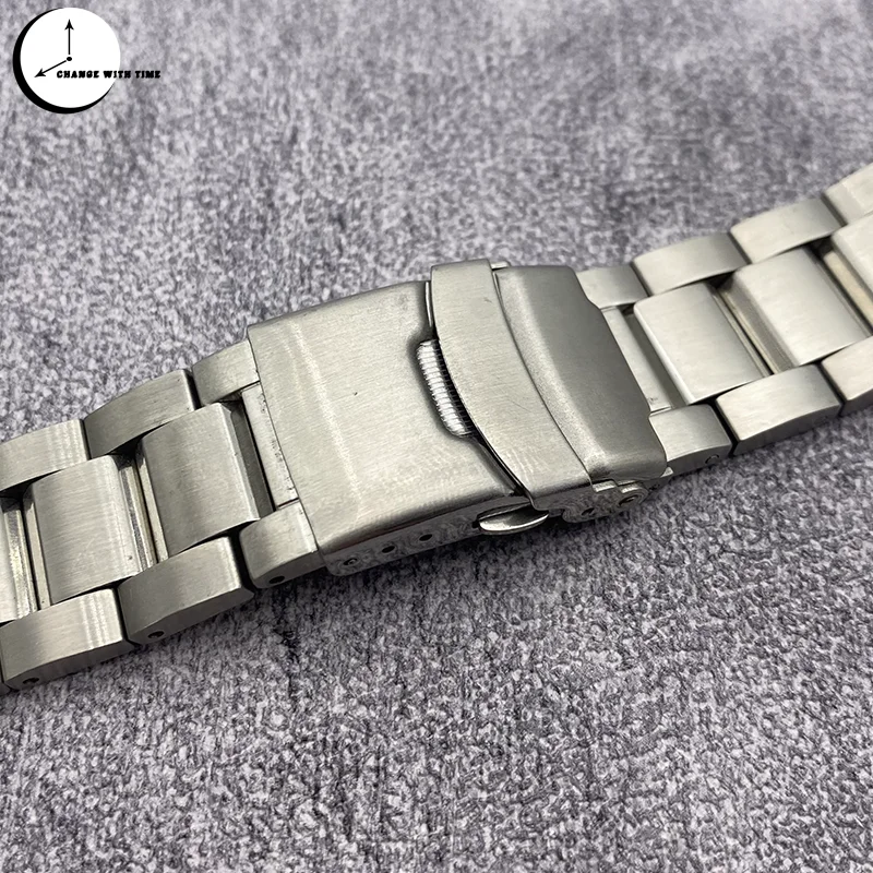 22mm Watch Strap Suitable for Seiko SNR025 SNR027 Diving Watch Case Stylish Folding Clasp Stainless Steel Bracelet