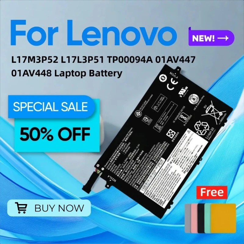 

For Lenovo L17M3P52 L17L3P51 TP00094A 01AV447 01AV448 Laptop Battery Give Away A Mouse Pad