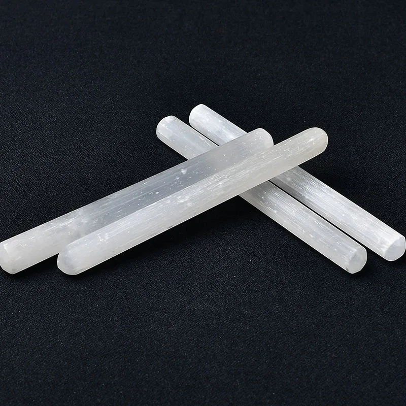 1 Piece Natural White Selenium Polishing Rod Mineral Reiki Stone Healing Health Meditation Crystal Home Decor Lucky Stones Gifts