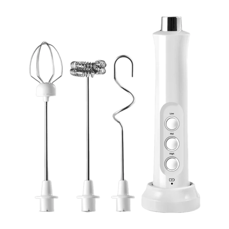 ห้องครัวที่มีประสิทธิภาพ Frother นม Wand มือถือเครื่องดื่มผสมไฟฟ้า Whisk โฟมสำหรับกาแฟ ช็อกโกแลตร้อน