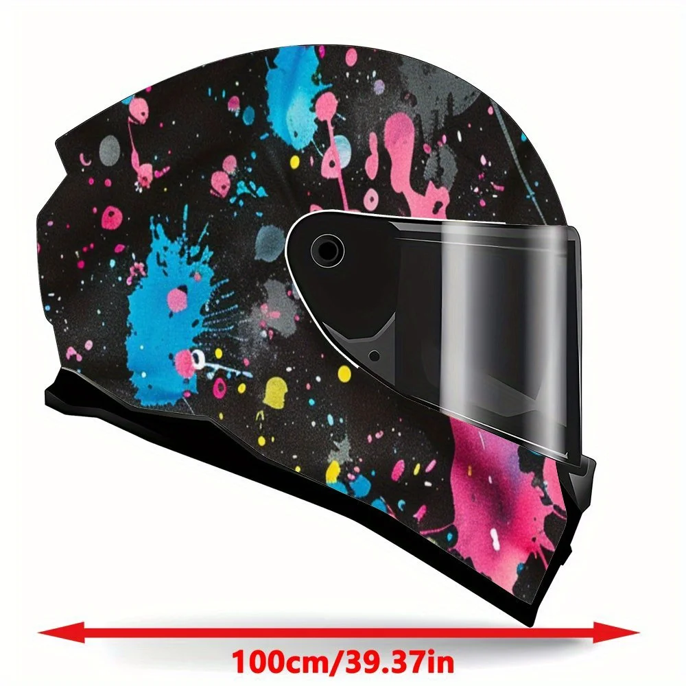 Colorful Splattered Graffiti Print Full Helmet Wrap Sticker Motorcycle Helmet Racing Graphic Decal Vinyl Wrap Helmet Decorative