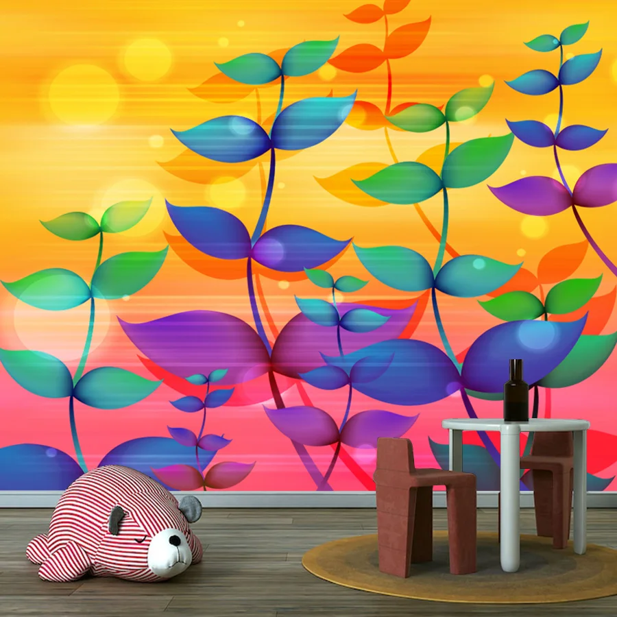 

Современные самоклеящиеся обои для декора стен, украшение для дома, красочные листья, обновление мебели, фреска для гостиной