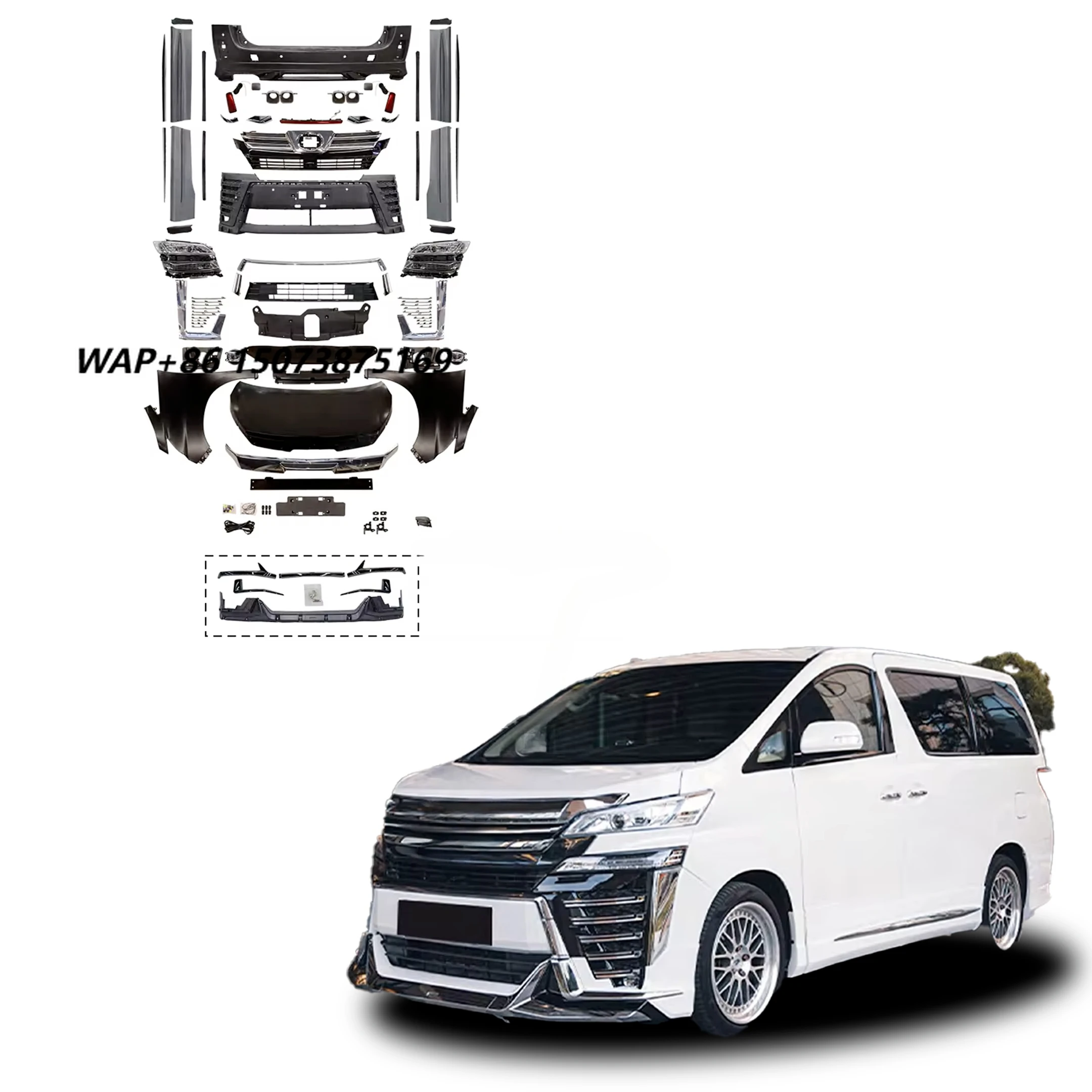 Factory Direct Modification Part Car Body Kits for 2008-2014 Alphard Include Grille for Alphard Bodykit