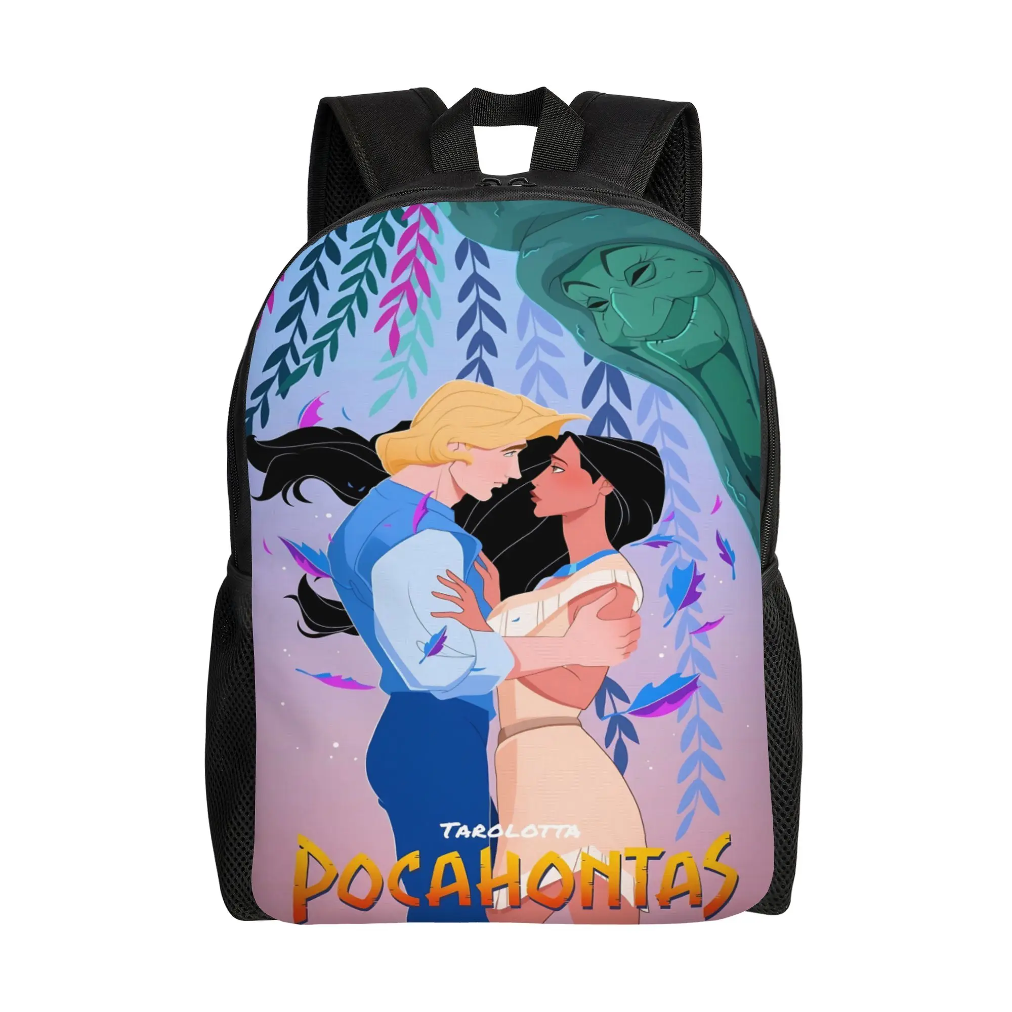 

1PC Backpack Disney animation Daypack Pocahontas Love story Fashion Outdoor Zipper Closure Rucksack