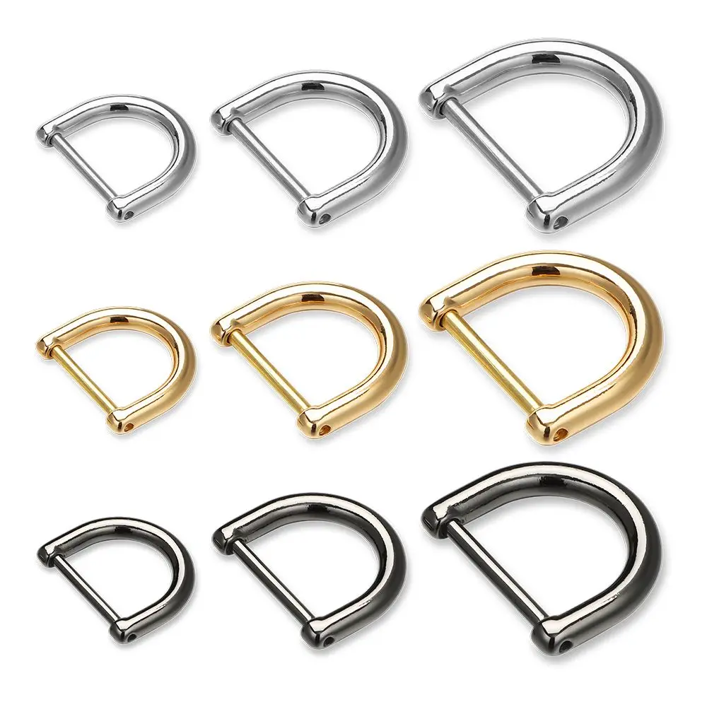 1PCS Metal Detachable Open Screw D Ring Buckle Shackle Clasp for Leather Craft Bag Strap Belt Handle Shoulder Webbing